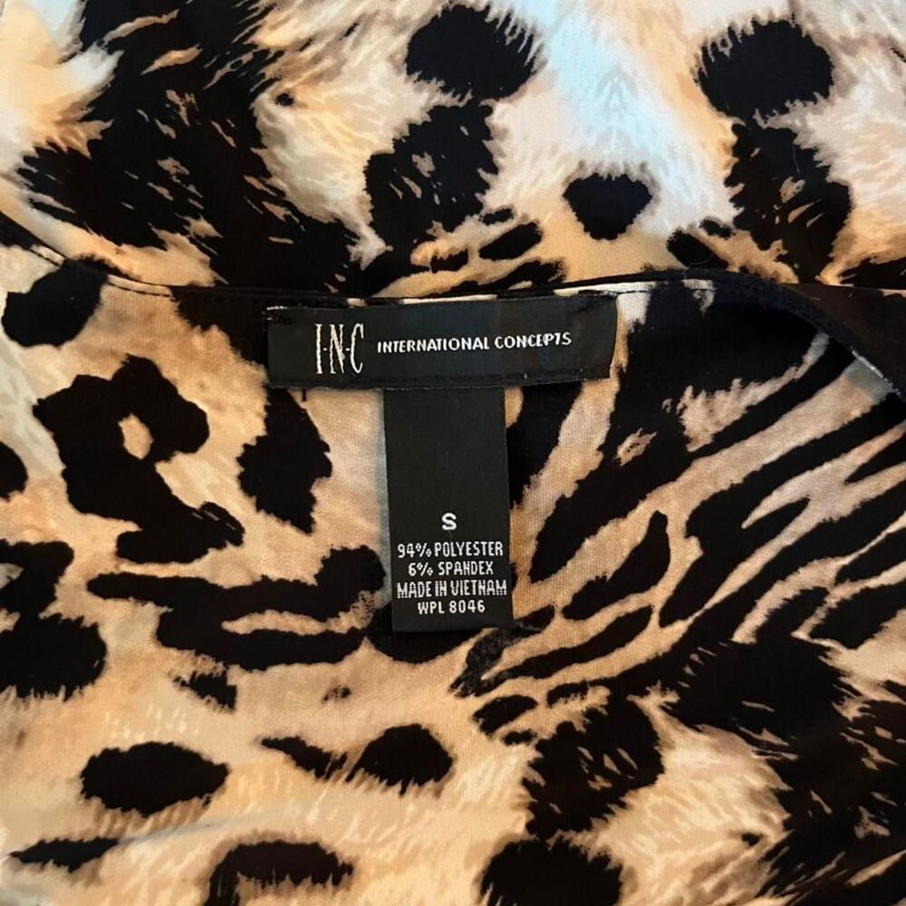 INC International Concepts Leopard Animal Print Wrap Dress Size S Italian Glam - Picture 5 of 5
